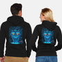 Blue Demon Cat-Unisex-Zip-Up-Sweatshirt-rmatix