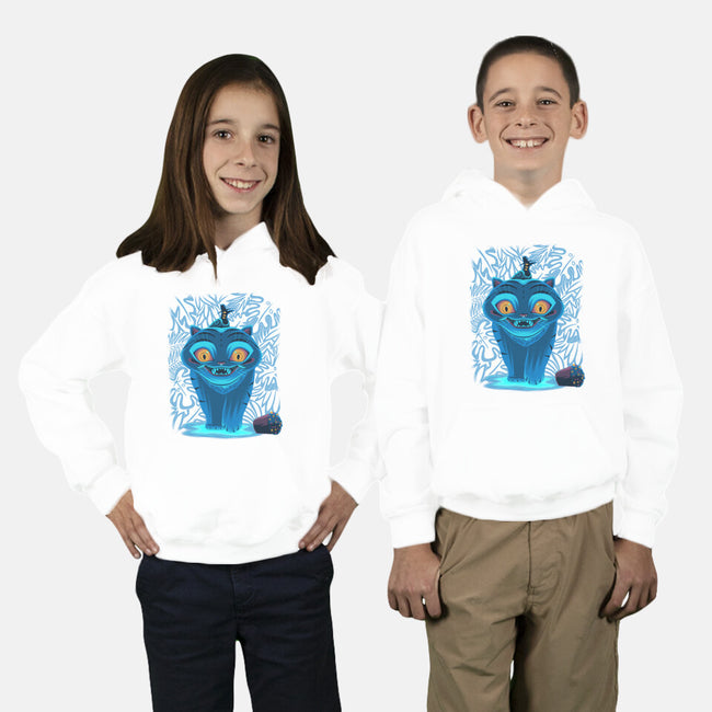Blue Demon Cat-Youth-Pullover-Sweatshirt-rmatix