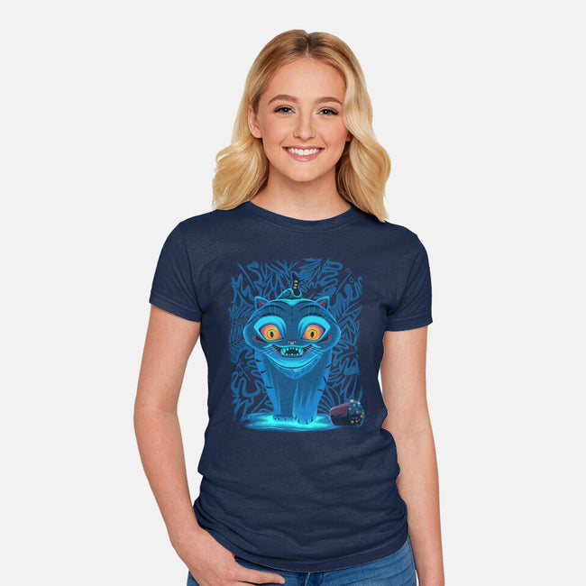 Blue Demon Cat-Womens-Fitted-Tee-rmatix