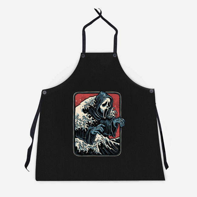 Ghost Wave-Unisex-Kitchen-Apron-glitchygorilla