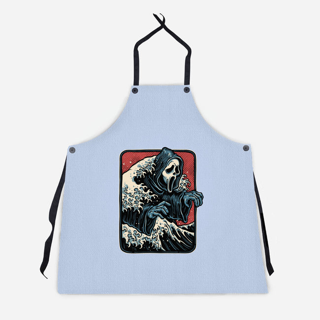 Ghost Wave-Unisex-Kitchen-Apron-glitchygorilla