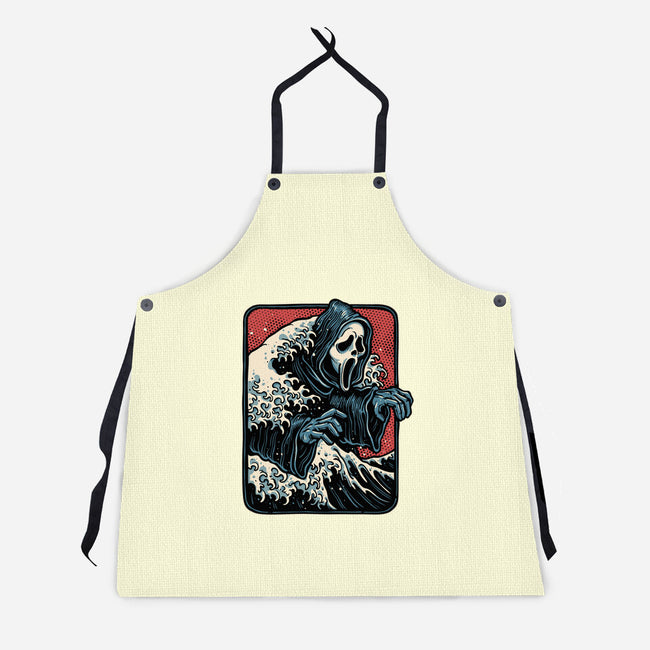 Ghost Wave-Unisex-Kitchen-Apron-glitchygorilla