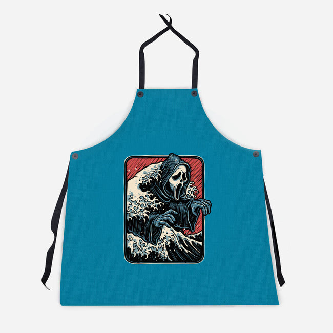 Ghost Wave-Unisex-Kitchen-Apron-glitchygorilla