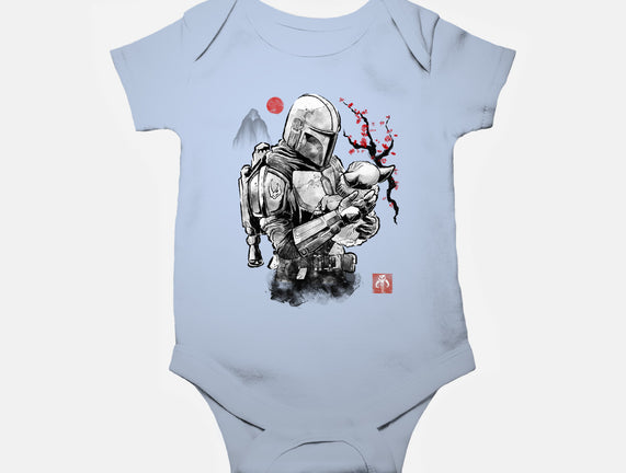 Hunter And Alien Baby Sumi-e