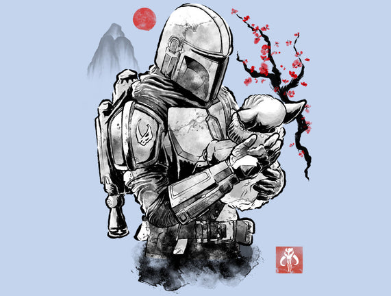 Hunter And Alien Baby Sumi-e