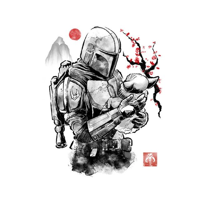 Hunter And Alien Baby Sumi-e-Mens-Basic-Tee-Astrobot Invention