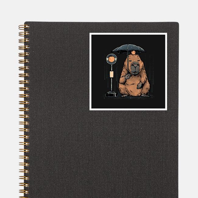 Capybara Bus Stop-None-Glossy-Sticker-glitchygorilla