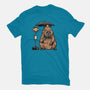 Capybara Bus Stop-Womens-Basic-Tee-glitchygorilla