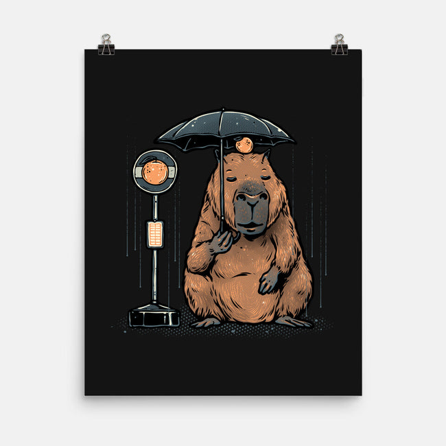 Capybara Bus Stop-None-Matte-Poster-glitchygorilla