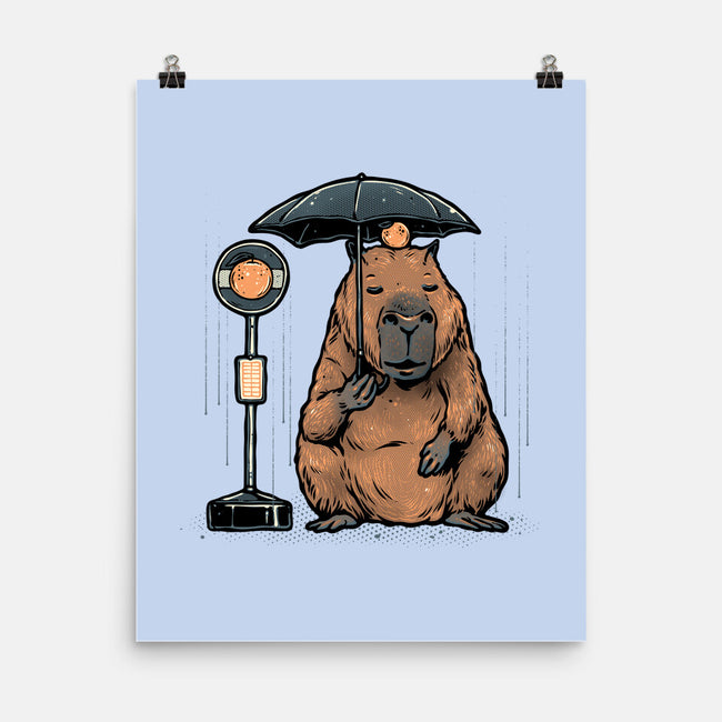 Capybara Bus Stop-None-Matte-Poster-glitchygorilla