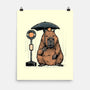 Capybara Bus Stop-None-Matte-Poster-glitchygorilla