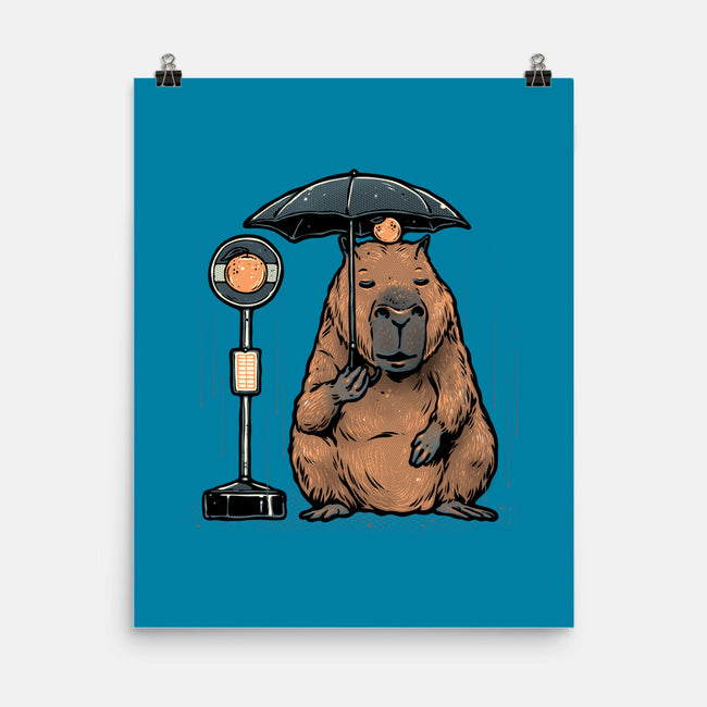 Capybara Bus Stop-None-Matte-Poster-glitchygorilla