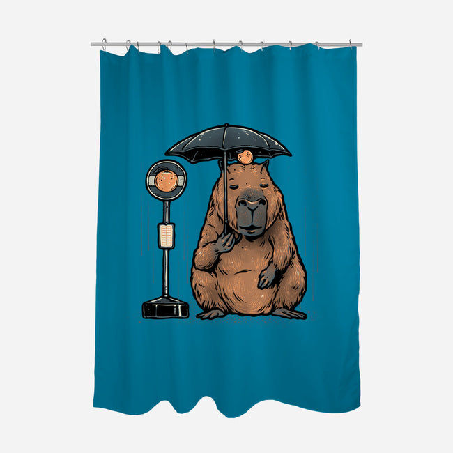Capybara Bus Stop-None-Polyester-Shower Curtain-glitchygorilla