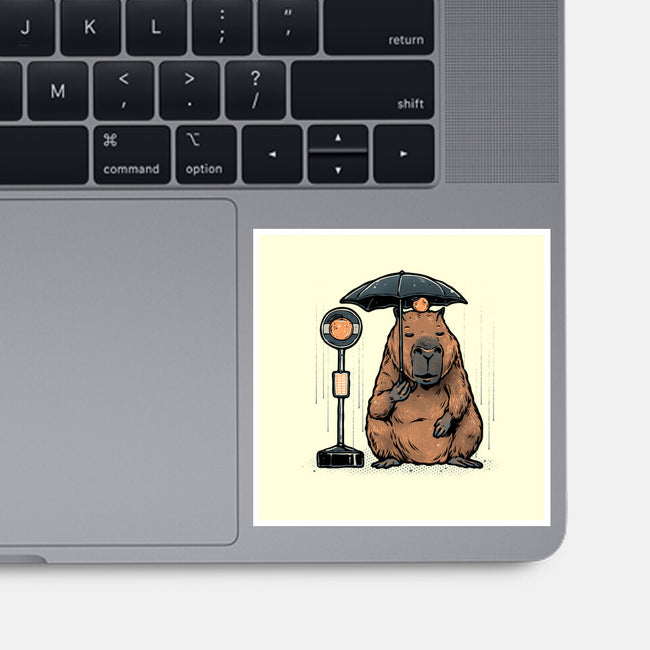 Capybara Bus Stop-None-Glossy-Sticker-glitchygorilla