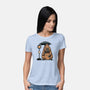 Capybara Bus Stop-Womens-Basic-Tee-glitchygorilla