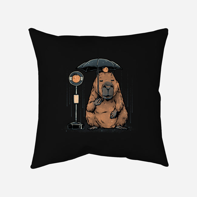 Capybara Bus Stop-None-Removable Cover w Insert-Throw Pillow-glitchygorilla