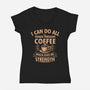 All Things Through Coffee-Womens-V-Neck-Tee-Boggs Nicolas