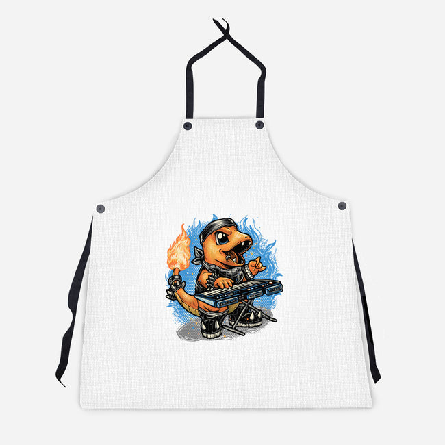 Flaming Rocker-Unisex-Kitchen-Apron-glitchygorilla