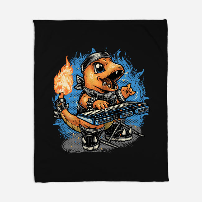 Flaming Rocker-None-Fleece-Blanket-glitchygorilla