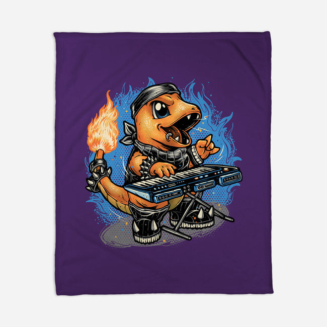 Flaming Rocker-None-Fleece-Blanket-glitchygorilla
