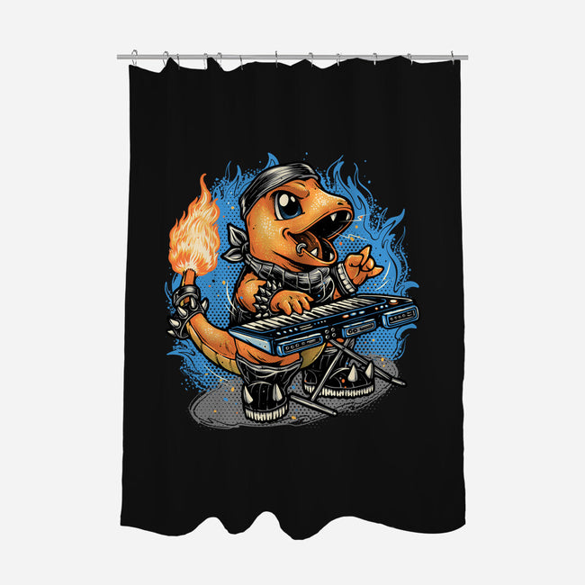 Flaming Rocker-None-Polyester-Shower Curtain-glitchygorilla