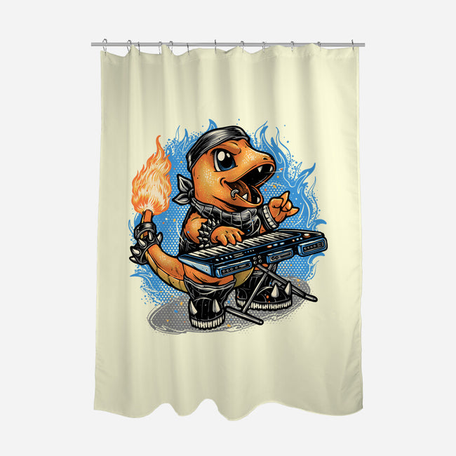Flaming Rocker-None-Polyester-Shower Curtain-glitchygorilla