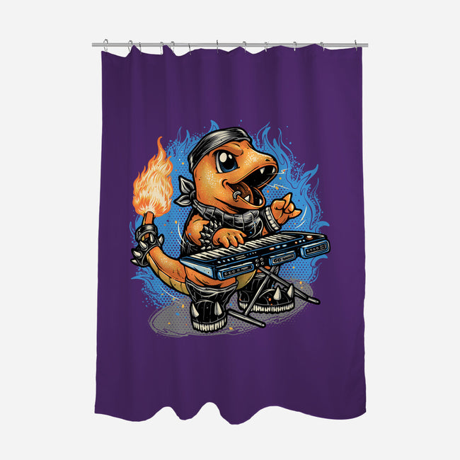 Flaming Rocker-None-Polyester-Shower Curtain-glitchygorilla