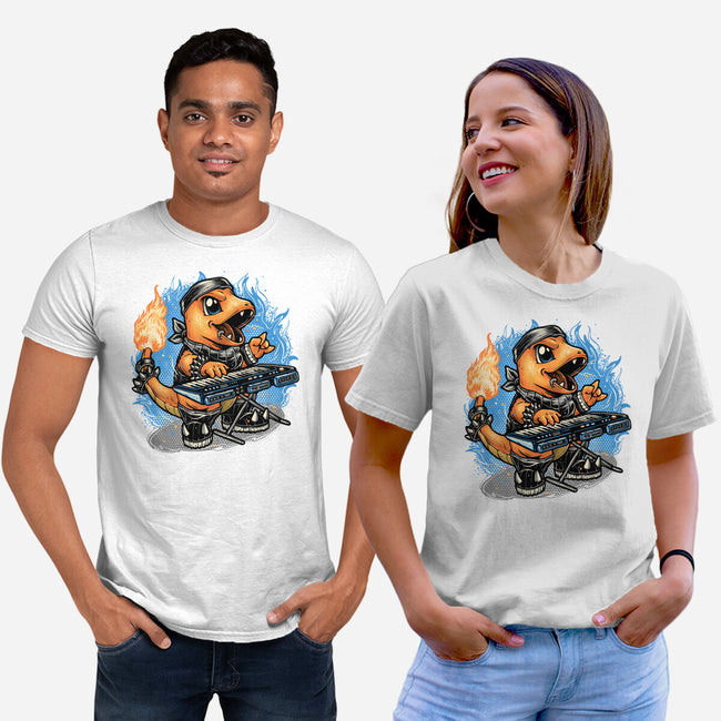 Flaming Rocker-Unisex-Basic-Tee-glitchygorilla