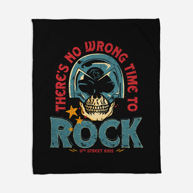 No Wrong Time To Rock-None-Fleece-Blanket-teesgeex