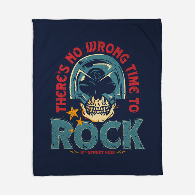 No Wrong Time To Rock-None-Fleece-Blanket-teesgeex