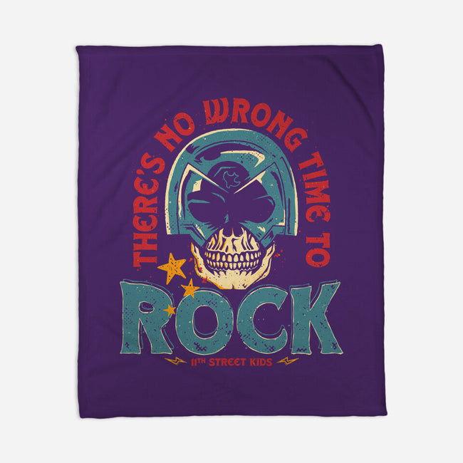 No Wrong Time To Rock-None-Fleece-Blanket-teesgeex