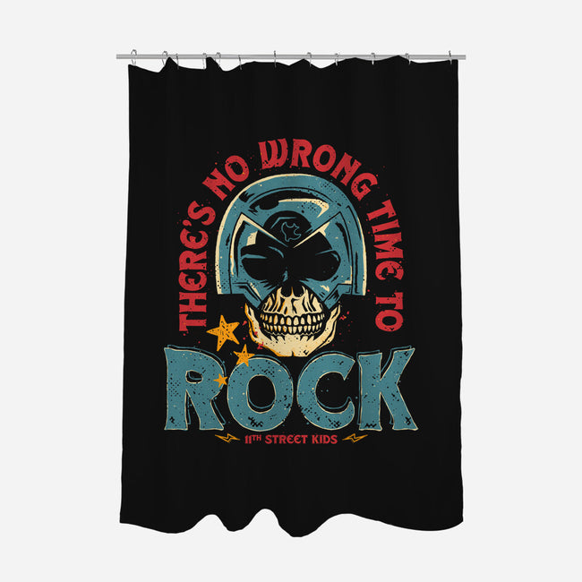 No Wrong Time To Rock-None-Polyester-Shower Curtain-teesgeex