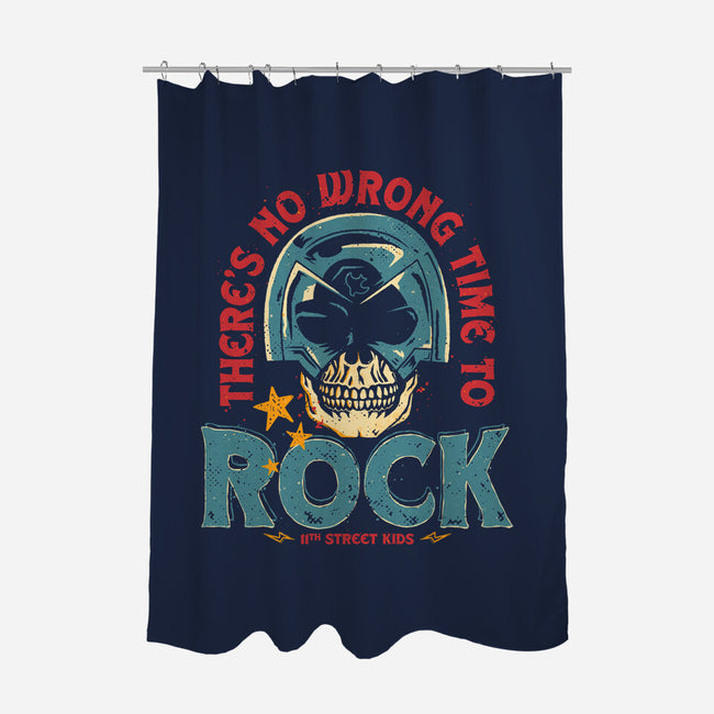 No Wrong Time To Rock-None-Polyester-Shower Curtain-teesgeex