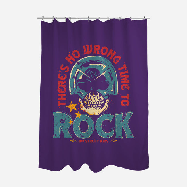 No Wrong Time To Rock-None-Polyester-Shower Curtain-teesgeex