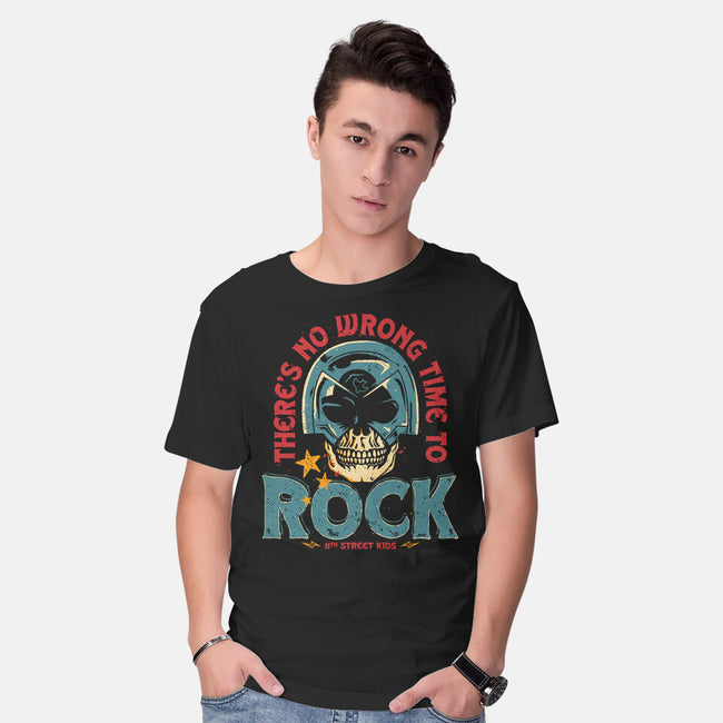 No Wrong Time To Rock-Mens-Basic-Tee-teesgeex