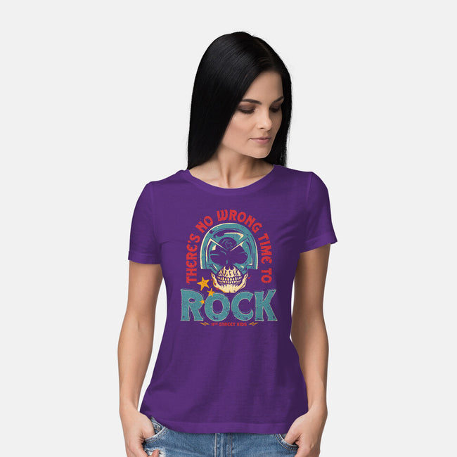 No Wrong Time To Rock-Womens-Basic-Tee-teesgeex