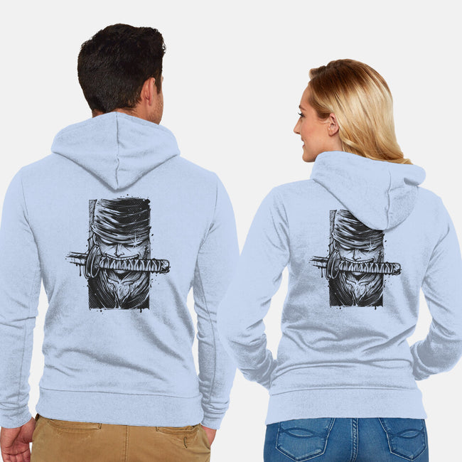 Hunter Blade-Unisex-Zip-Up-Sweatshirt-glitchygorilla