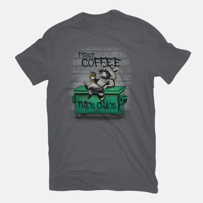First Coffee Then Chaos-Mens-Basic-Tee-dandingeroz