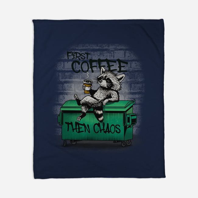 First Coffee Then Chaos-None-Fleece-Blanket-dandingeroz
