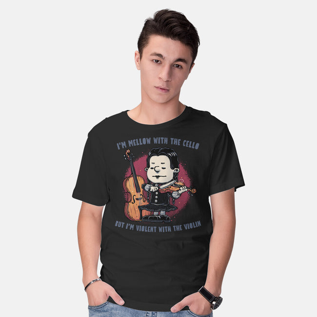 Violent With The Violin-Mens-Basic-Tee-glitchygorilla
