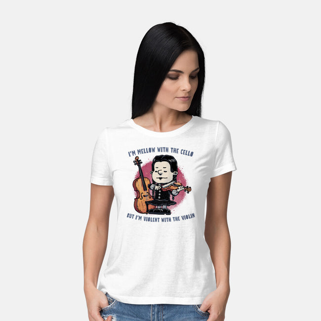 Violent With The Violin-Womens-Basic-Tee-glitchygorilla