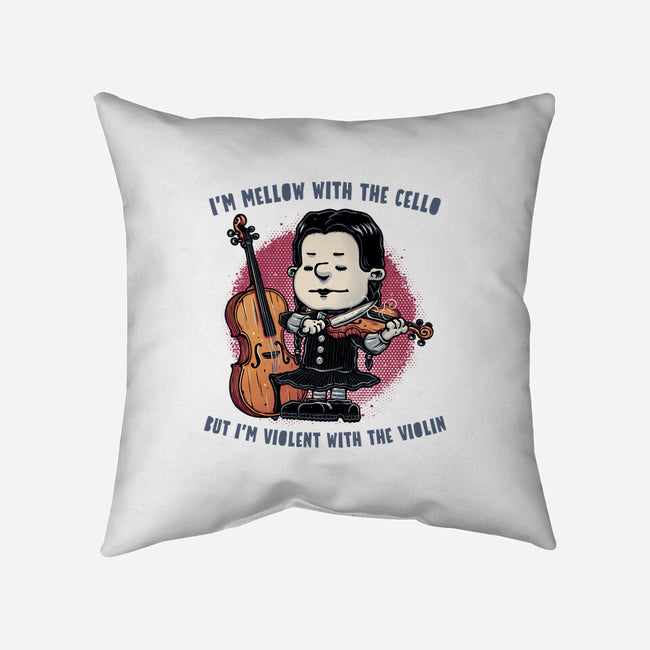 Violent With The Violin-None-Removable Cover w Insert-Throw Pillow-glitchygorilla