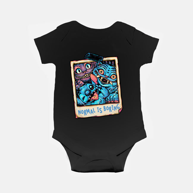 Normal Is Super Boring-Baby-Basic-Onesie-glitchygorilla