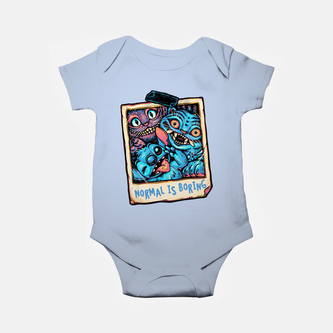 Normal Is Super Boring-Baby-Basic-Onesie-glitchygorilla
