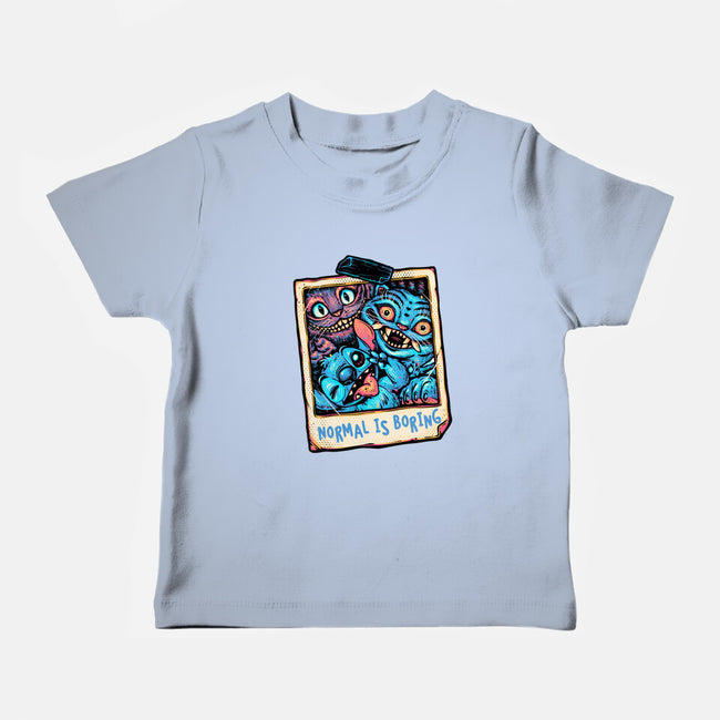 Normal Is Super Boring-Baby-Basic-Tee-glitchygorilla