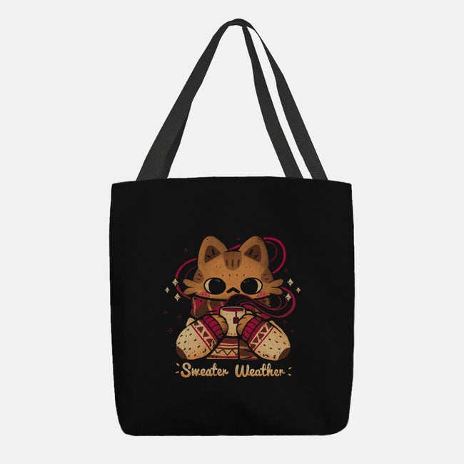 Cute Sweater Weather Cat-None-Basic Tote-Bag-xMorfina
