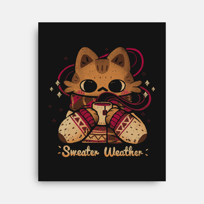 Cute Sweater Weather Cat-None-Stretched-Canvas-xMorfina