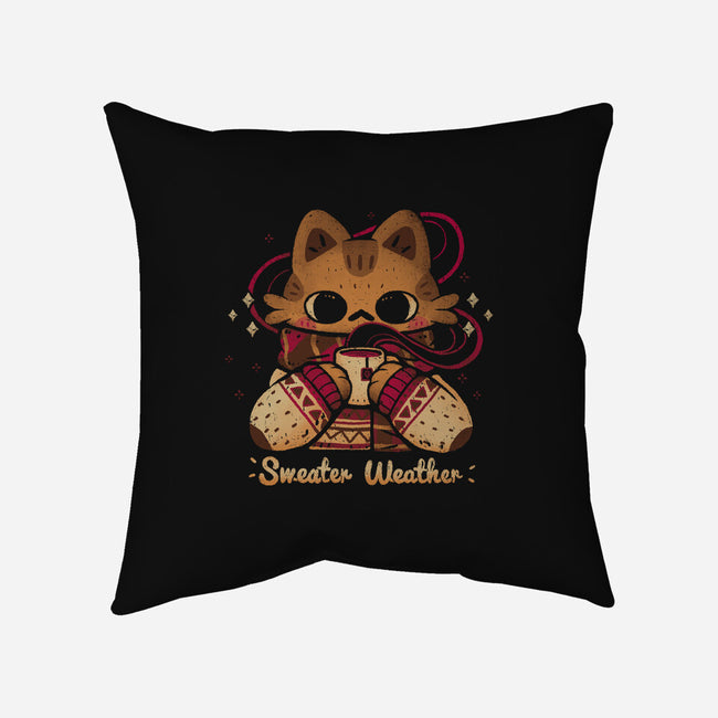 Cute Sweater Weather Cat-None-Removable Cover w Insert-Throw Pillow-xMorfina