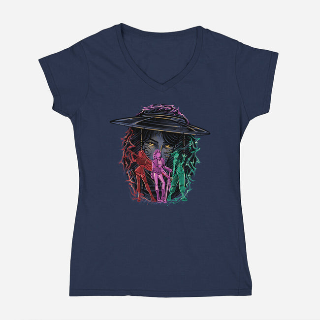 Hunt In Style-Womens-V-Neck-Tee-glitchygorilla