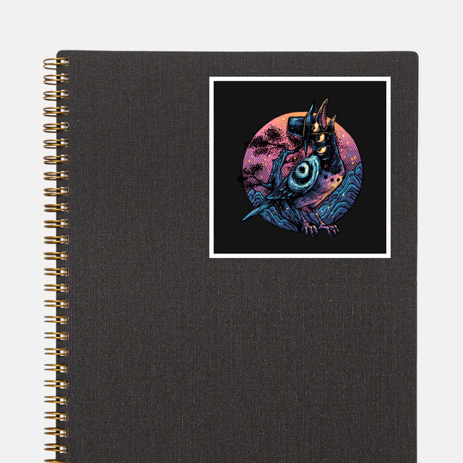 Crow From The Underworld-None-Glossy-Sticker-glitchygorilla